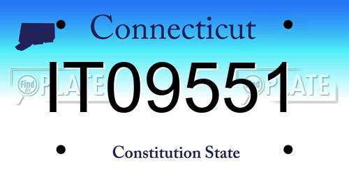 IT09551 Connecticut License Plate