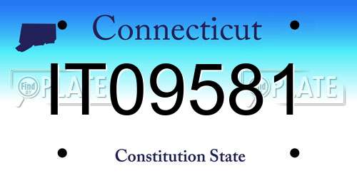 IT09581 Connecticut License Plate