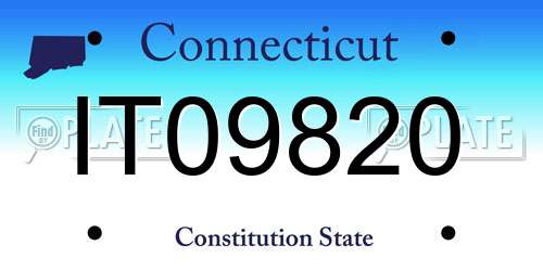 IT09820 Connecticut License Plate