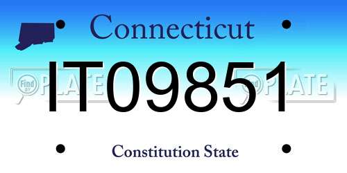 IT09851 Connecticut License Plate