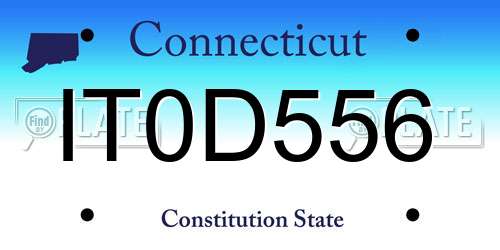 IT0D556 Connecticut License Plate