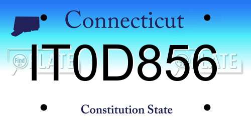 IT0D856 Connecticut License Plate