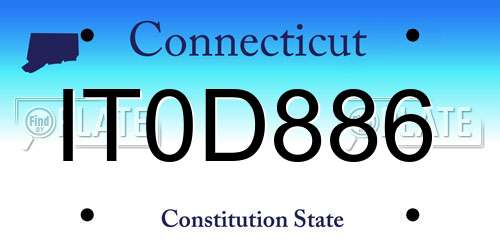 IT0D886 Connecticut License Plate