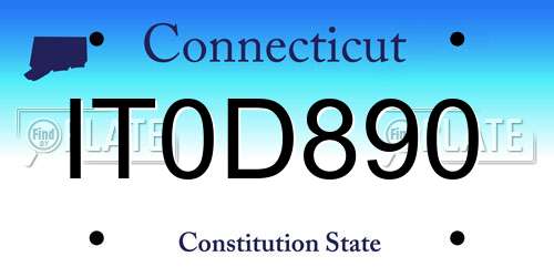 IT0D890 Connecticut License Plate