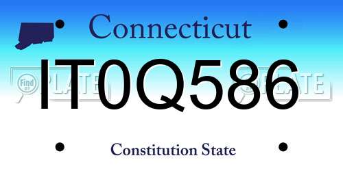 IT0Q586 Connecticut License Plate