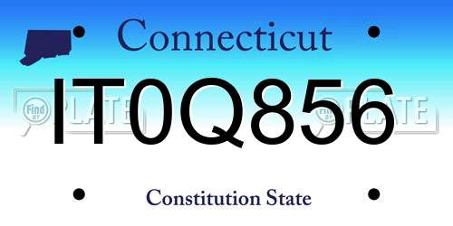 IT0Q856 Connecticut License Plate