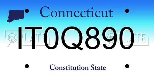 IT0Q890 Connecticut License Plate