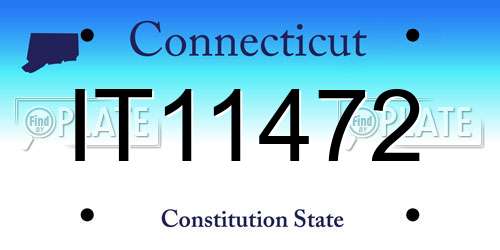 IT11472 Connecticut License Plate
