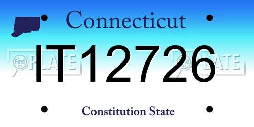 IT12726 Connecticut License Plate