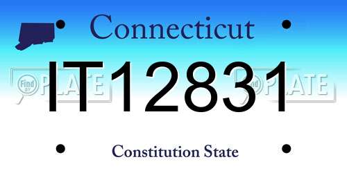 IT12831 Connecticut License Plate
