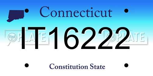 IT16222 Connecticut License Plate