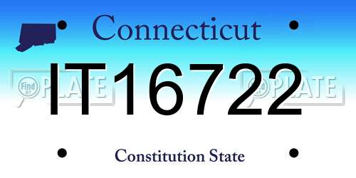 IT16722 Connecticut License Plate