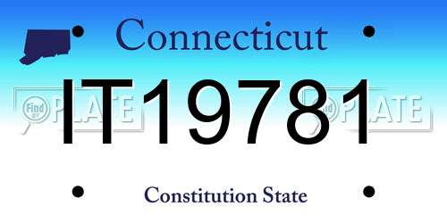 IT19781 Connecticut License Plate