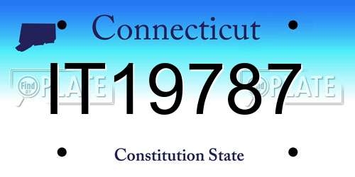 IT19787 Connecticut License Plate