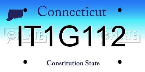 IT1G112 Connecticut License Plate