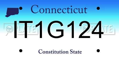 IT1G124 Connecticut License Plate