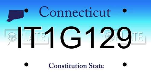 IT1G129 Connecticut License Plate