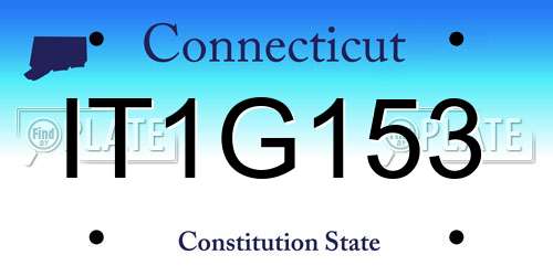 IT1G153 Connecticut License Plate