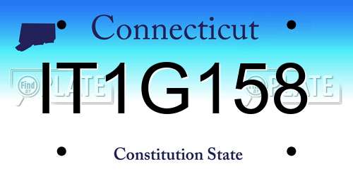 IT1G158 Connecticut License Plate