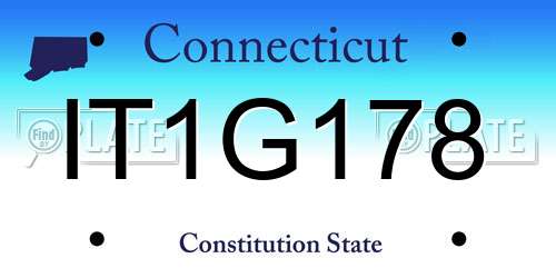 IT1G178 Connecticut License Plate