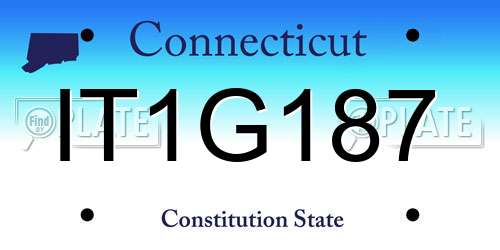 IT1G187 Connecticut License Plate