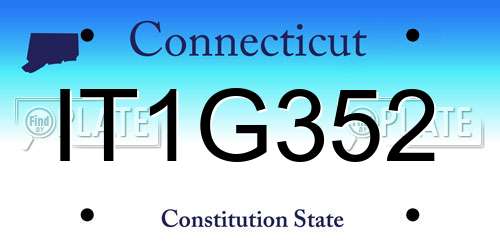 IT1G352 Connecticut License Plate