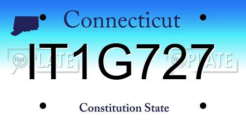 IT1G727 Connecticut License Plate