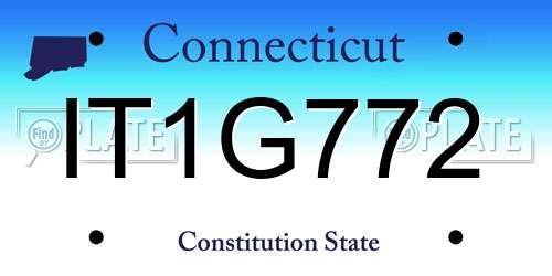 IT1G772 Connecticut License Plate