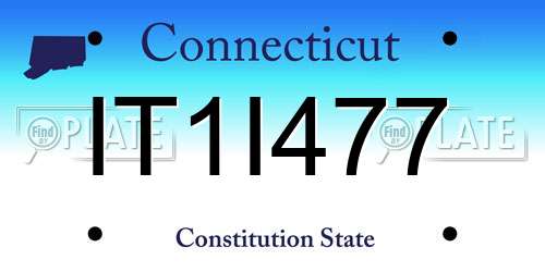 IT1I477 Connecticut License Plate