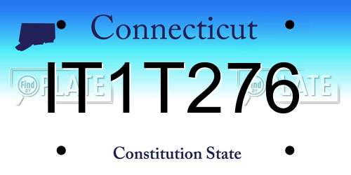 IT1T276 Connecticut License Plate