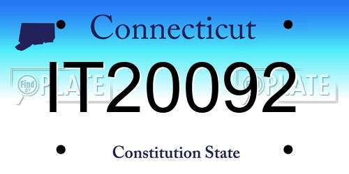 IT20092 Connecticut License Plate