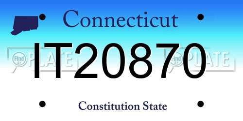 IT20870 Connecticut License Plate