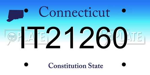 IT21260 Connecticut License Plate