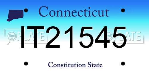 IT21545 Connecticut License Plate