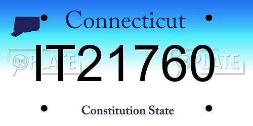 IT21760 Connecticut License Plate