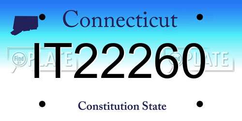 IT22260 Connecticut License Plate