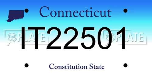 IT22501 Connecticut License Plate