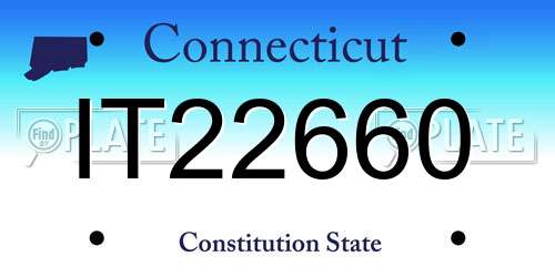 IT22660 Connecticut License Plate