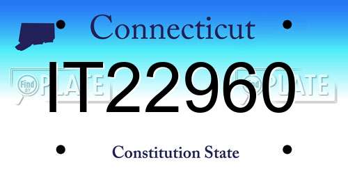 IT22960 Connecticut License Plate