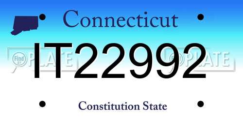 IT22992 Connecticut License Plate