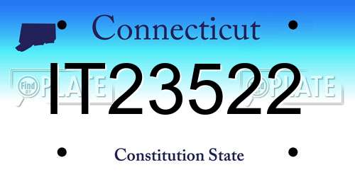 IT23522 Connecticut License Plate