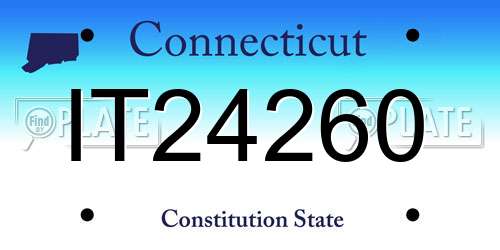 IT24260 Connecticut License Plate