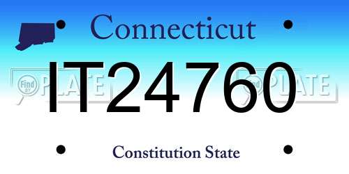 IT24760 Connecticut License Plate