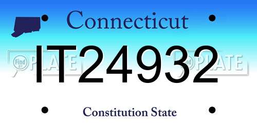 IT24932 Connecticut License Plate