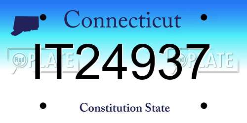 IT24937 Connecticut License Plate