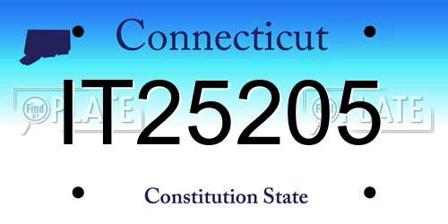 IT25205 Connecticut License Plate