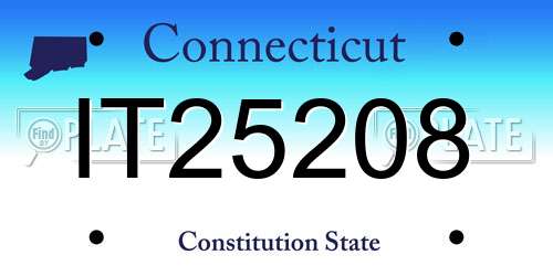 IT25208 Connecticut License Plate