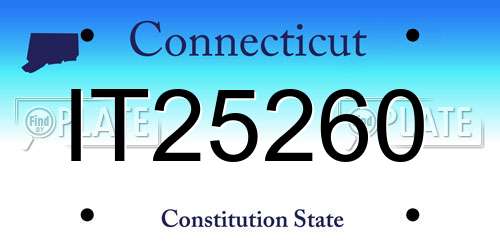 IT25260 Connecticut License Plate
