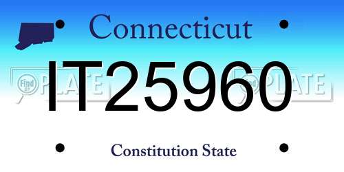 IT25960 Connecticut License Plate