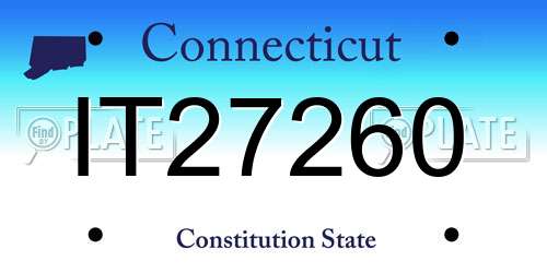 IT27260 Connecticut License Plate